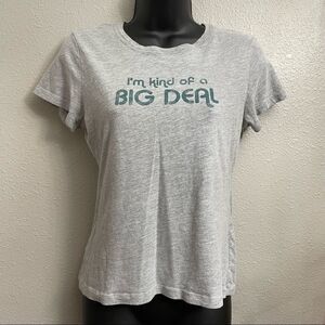 Charlotte Russe Short Sleeve Gray I’m Kind Of A Big Deal Tshirt Teal Letters Lrg